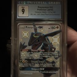 Shiny rayquaza  gx celestial storm Cgc 9 regradable