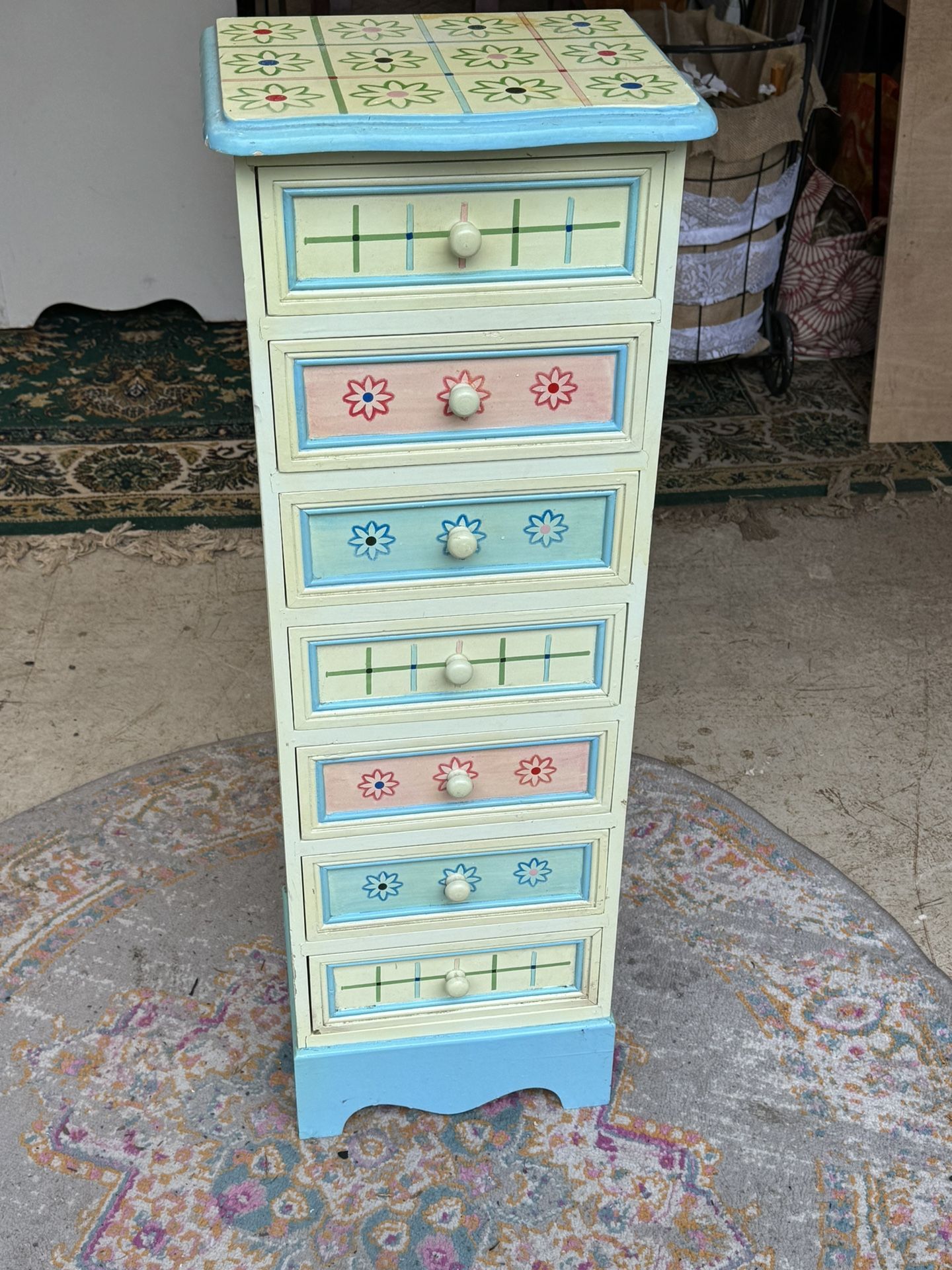 Tall Skinny Stand With Small Drawers Jewelry, Crafts Office