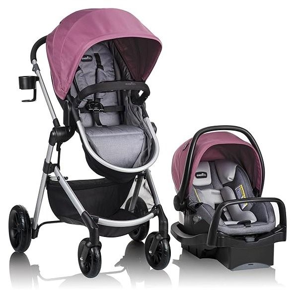 Evenflo Pivot Modular Travel System With LiteMax Infant Car With Anti-Rebound Bar