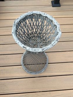 Gray Vintage MCM Spun Fibreglass Plant Stand