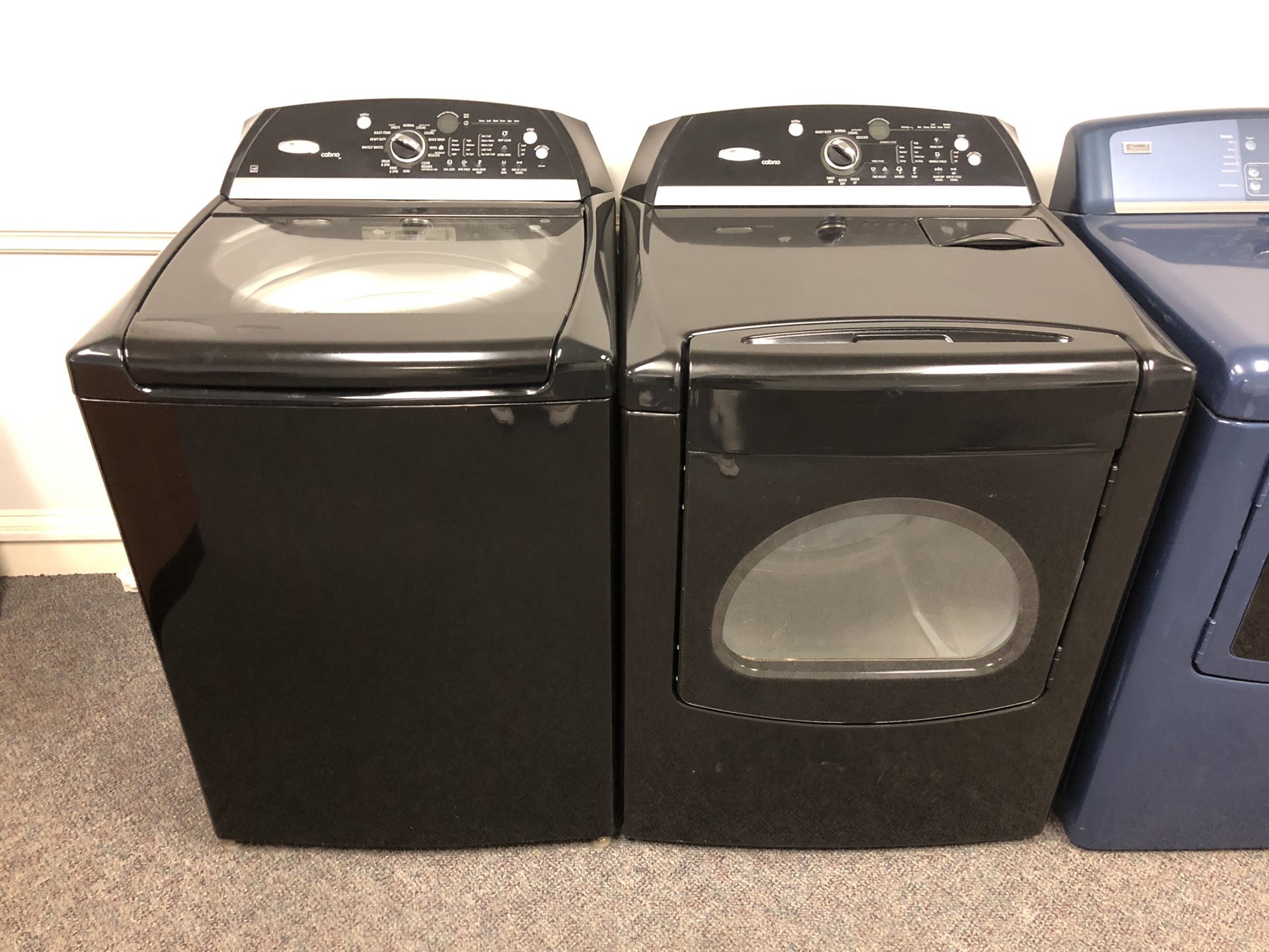 Black Whirlpool Cabrio XL h/e Washer and Dryer Set