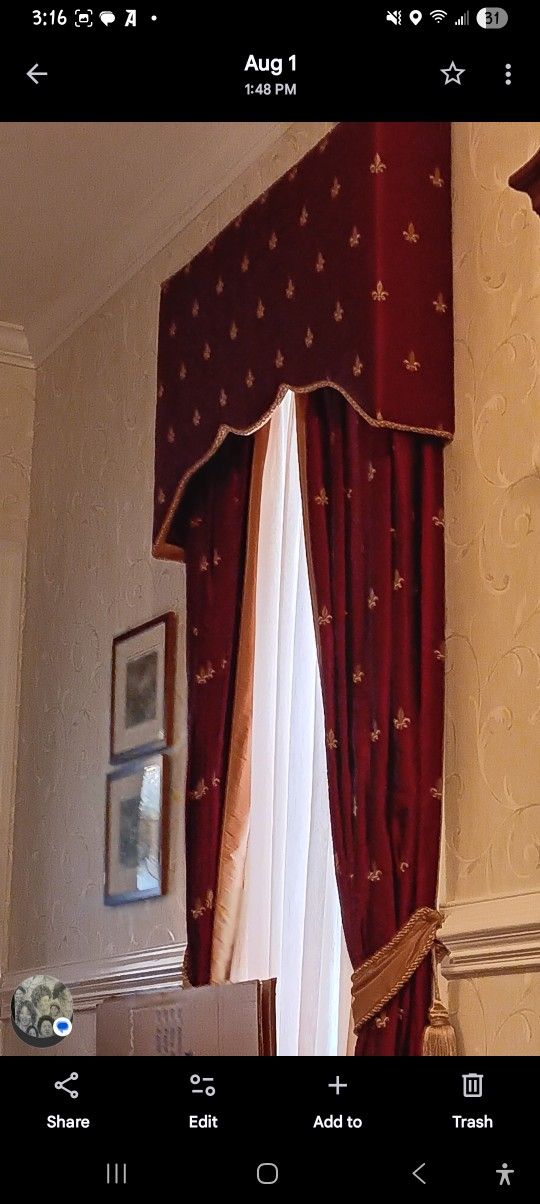 Custom Silk Drapes And Valences