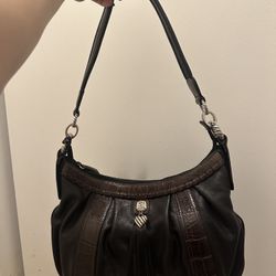 Brighton Collectibles Brown And Black Leather Purse NWOT