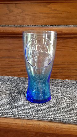 MCDONALD'S BLUE EMBOSSED COKE GLASS