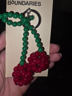 Beaded Cherry Purse Charm