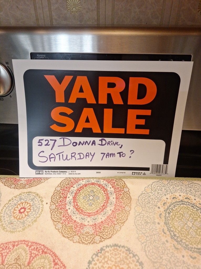 Yardsale Saturday (7am To ?