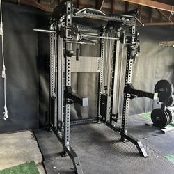 PRO SERIES Ultimate Half Rack Functional Trainer w/Smith Machine Bar | 400lb Stack | Gym Equipment | Fitness | Commercial | Squat Rack 