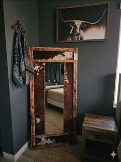 cowprint standing full length mirror