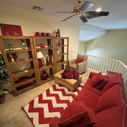 Red Living Room Setup