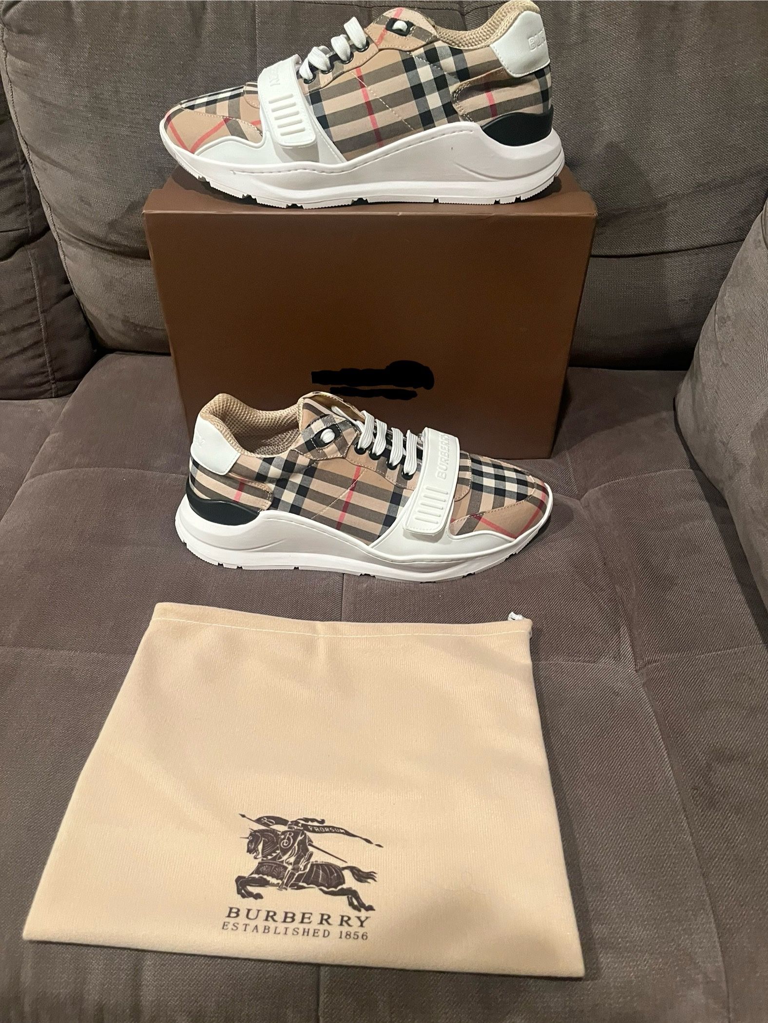 Burberry Low Top Check Sneakers