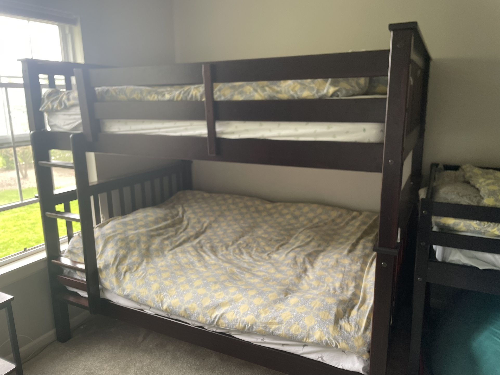 Full Over Full Bunk Bed With Mattresses For Sale