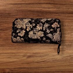 Vera Bradley Zip Around Black Floral