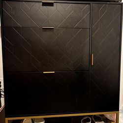 ✨ Modern Shoe Storage Cabinet – Adjustable Shelves, Large Capacity (Black) ✨ 