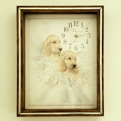 Dog-themed Shadowbox Wall Clock