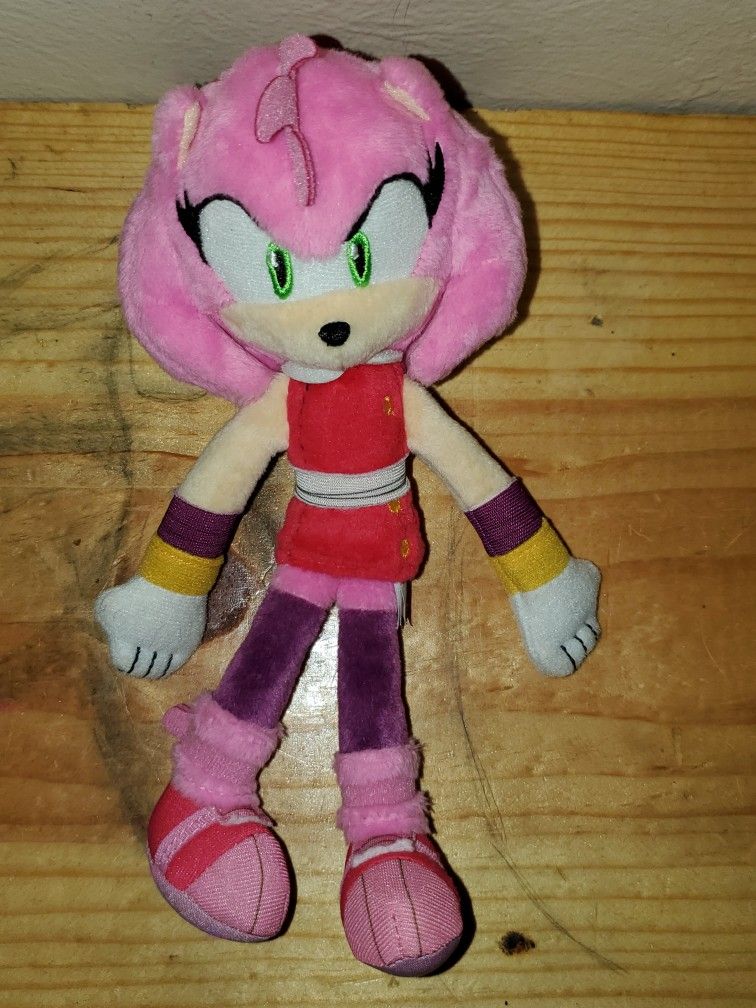 Sonic The Hedgehog/Sonic Boom Amy Rose 8" Plush By TOMY! Excellent Condition!