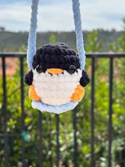 Penguin on a Swing 🐧 handmade 🧶 crochet 🧶 plushie