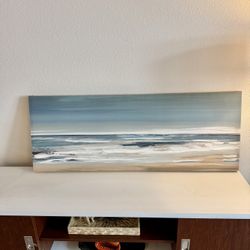Modern Coastal Ocean Canvas Art – Wide Panorama
