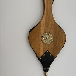 Vintage Wood And Leather Fireplace Bellow.