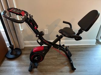 Folding Exercise Bike w/ Arm&Leg Workout, 3-in-1 Foldable Recumbent Exercise Bik