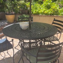 Patio Furniture Round Table And 4 Chairs Outdoor 