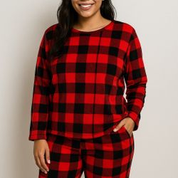 Buffalo Plaid Cozy Pajama Set — Soft, Warm & Perfect for Winter Nights 