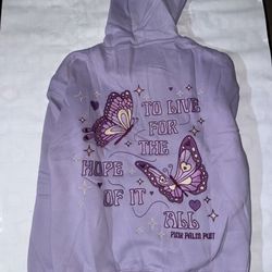 Genuine Pink Palm Puff Hoodie In Original Box