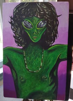 Jim Morrison Alien The Doors signed Original Artwork