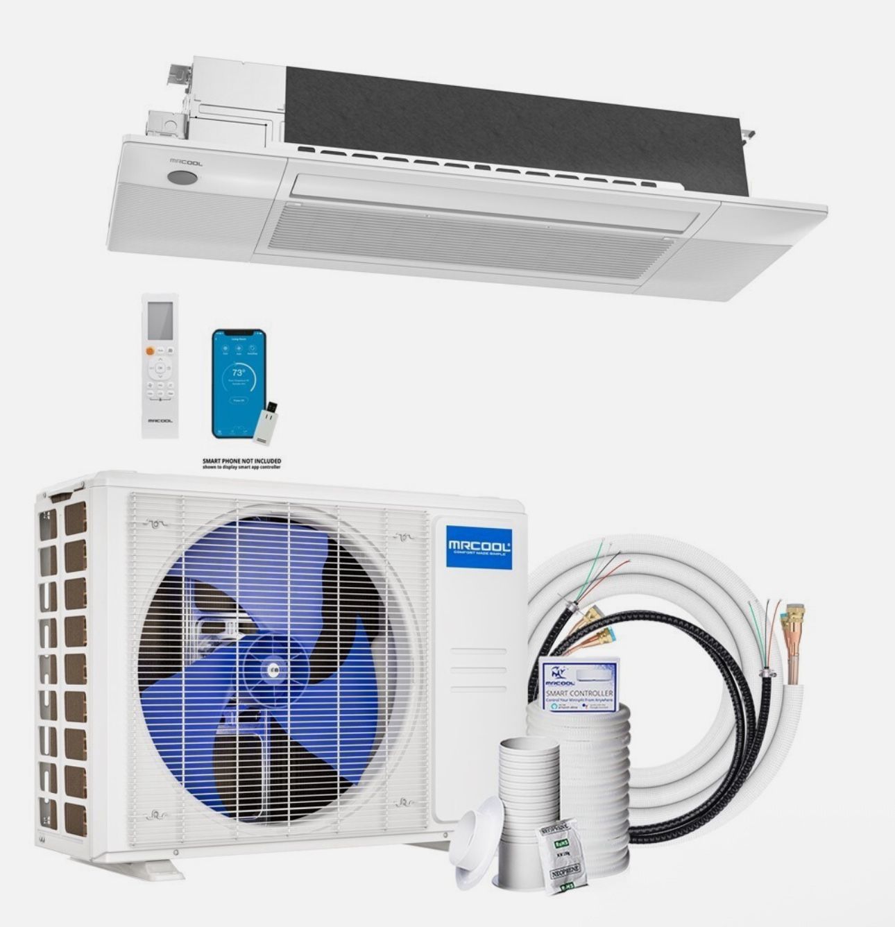 MRCOOL 5th Gen DIY 18k Cassette Mini-Split Heat Pump/ AC 230V-With install kit