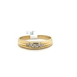 14kt Gold Mens Diamond Ring With 5 Diamonds Size 11 1/2 4.20grams 160390 12