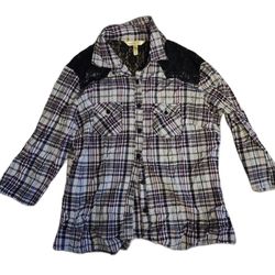 Women's, Check me First, Button up plaid top, XL