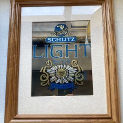 SHLITZ Light Beer Mirrored Framed Hanging Picture