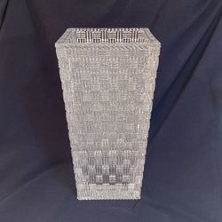 Tiffany & Co Square Weave Crystal Vase 