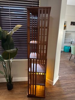 Rotating book shelf for books movies and other media