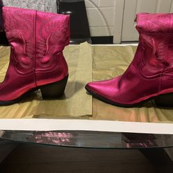 Hot Pink Cowboy Boots Size 10