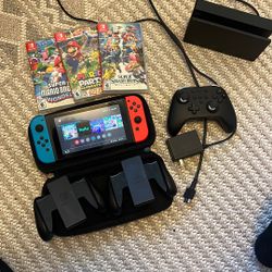 Nintendo Switch. 3 Games, 2 Controllers. Send Offers