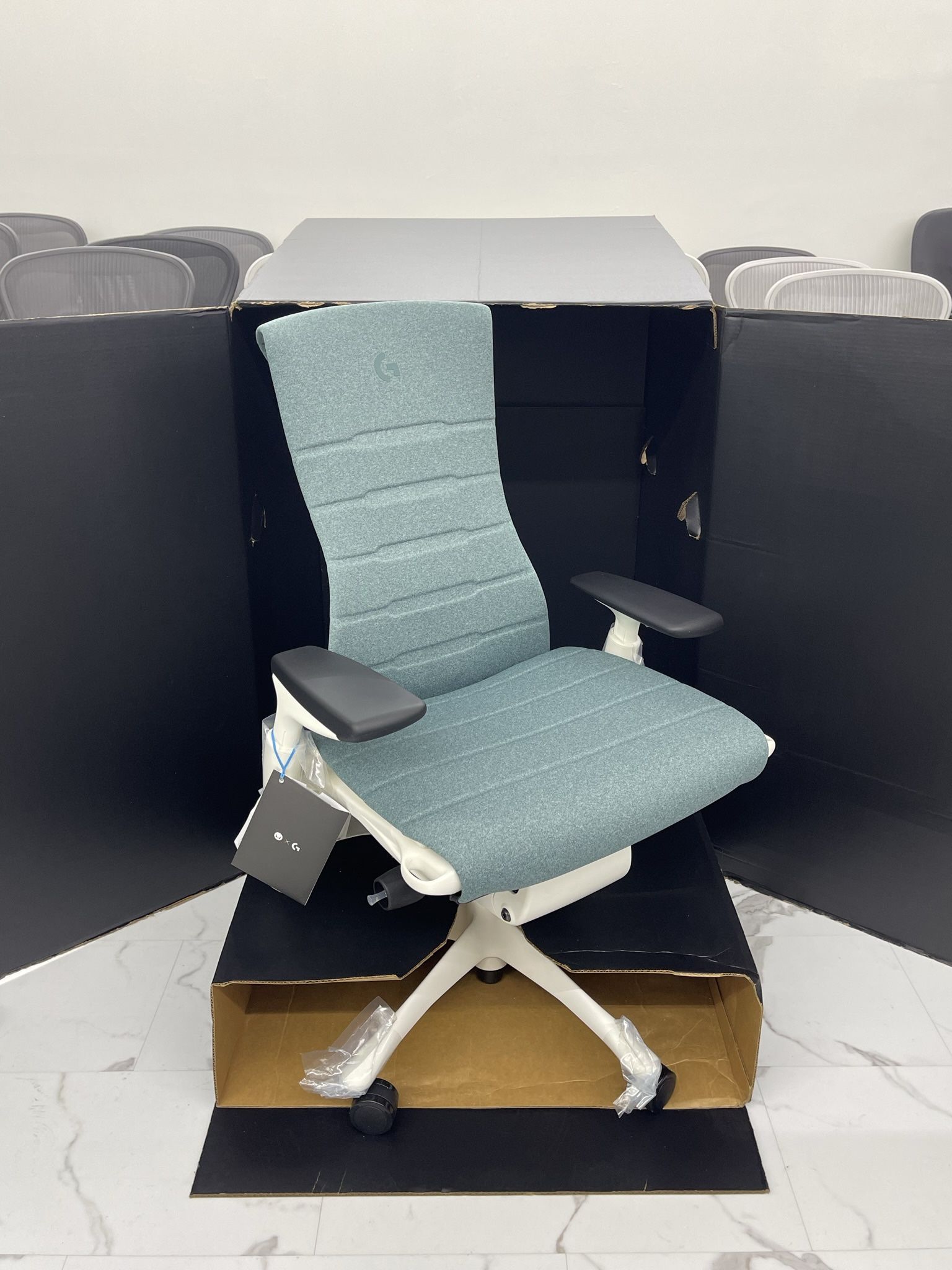 BRAND NEW LOGITECH X HERMAN MILLER GAMING EMBODY, GALAXY/WHITE, SAVE $100s WHEN SHOPPING WITH US!