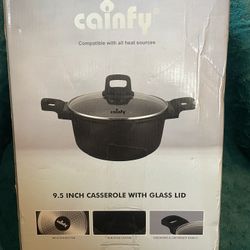 Cainfy 9.5” Casserole w/ Glass Lid – Brand New in Box – All Heat Sources