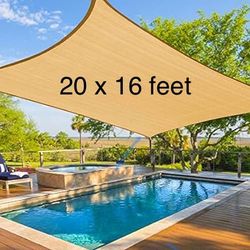 NEW Patio Awning Sunshade Canopy Top Sail 16x20 Feet