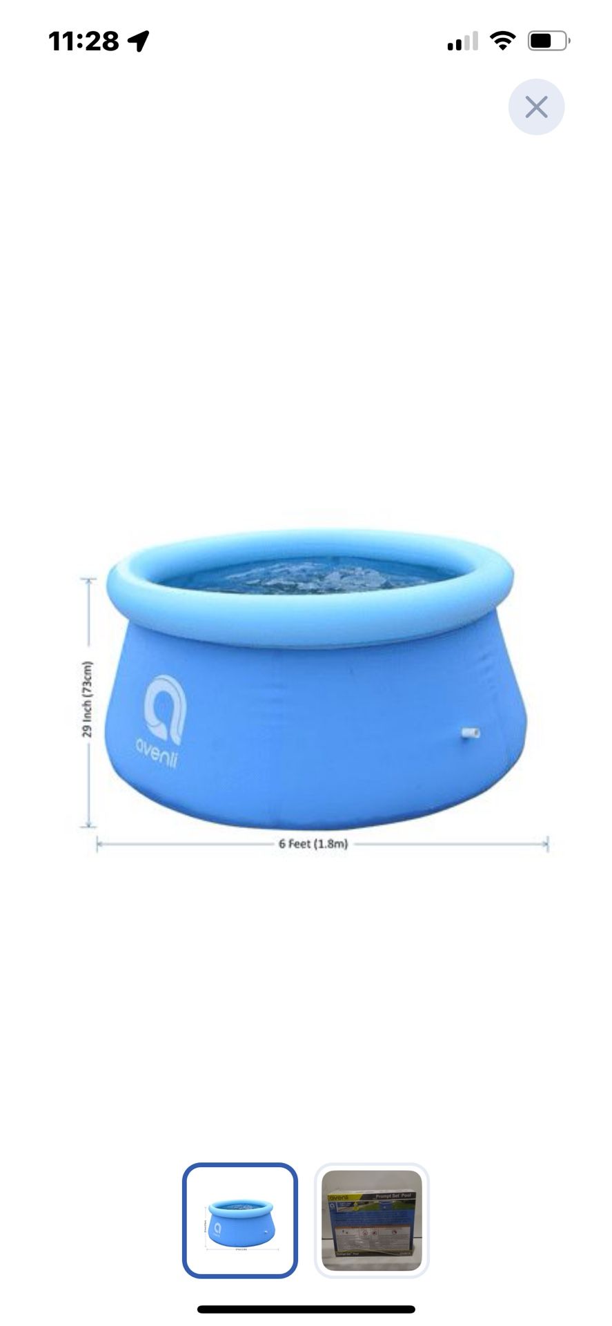 “New”Inflatable(6ft X 29”)pool(kids&Family )”Christ Gift”retail$79