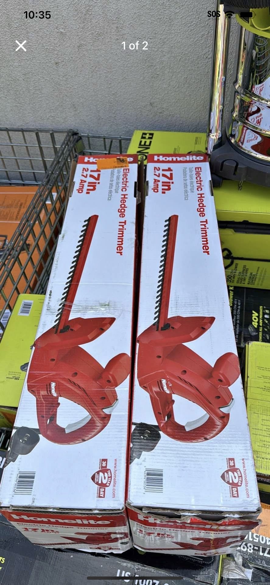 Homelite 17 in. 2.7 Amp Electric Hedge Trimmer Quantity Available