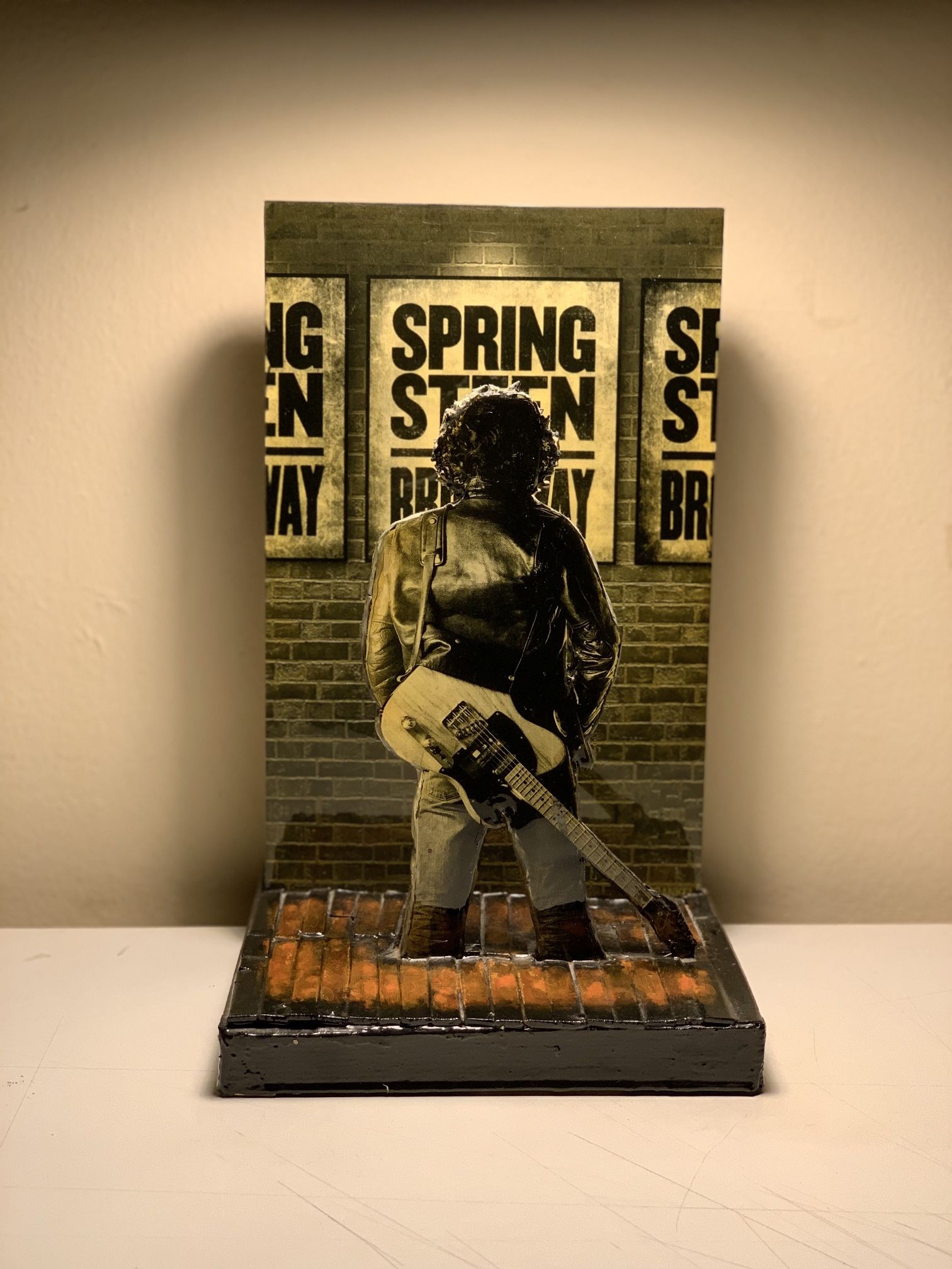 Bruce Springsteen on Broadway Limited addition mixed media sculpture created for Bruce Springsteen‘s charity one of five pieces 9 x 12 x 8 deep minimu