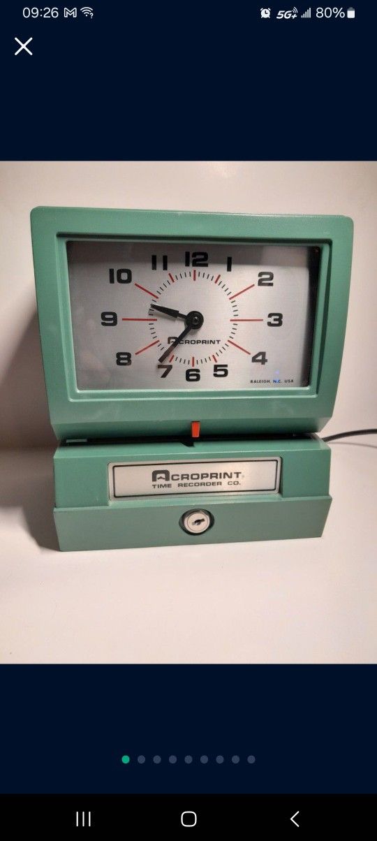 Time Clock Employee Acroprint 125 Nr4