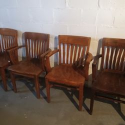 Antique Courtroom Chairs 