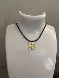 Necklace Guadalupe Gold Plated Rectangle