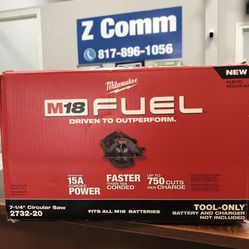 Milwaukee 7-1/4” Brushless Cordless Circular Saw M18 Fuel  Tool Only 2732-20 Brand New In Box 