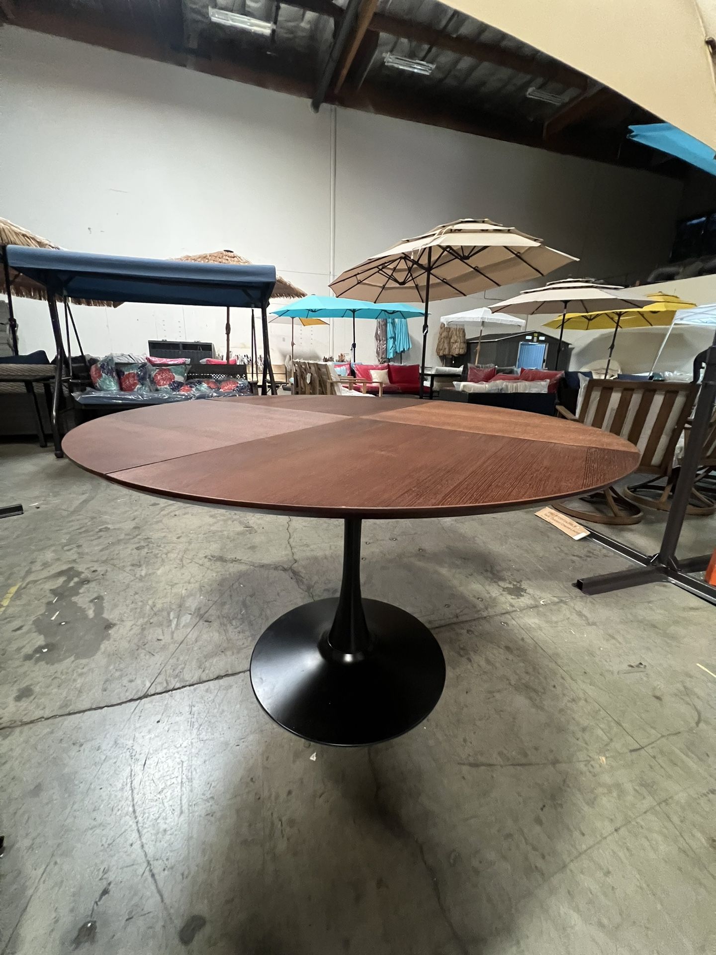 Brand New Brown Round Wooden Dining Table