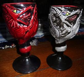 matching red and silver Dragon Goblets