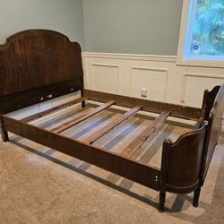 Double Bed Frame With Matching Dresser With Attached Mirror