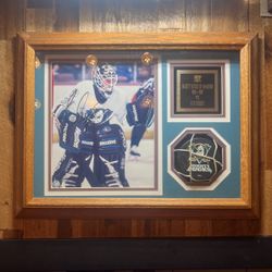GUY HEBERT Mighty Ducks Signed Puck and Photo Matted Framed Hockey Anaheim