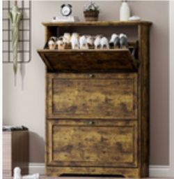 Shoe cabinet narrow 3 shelves